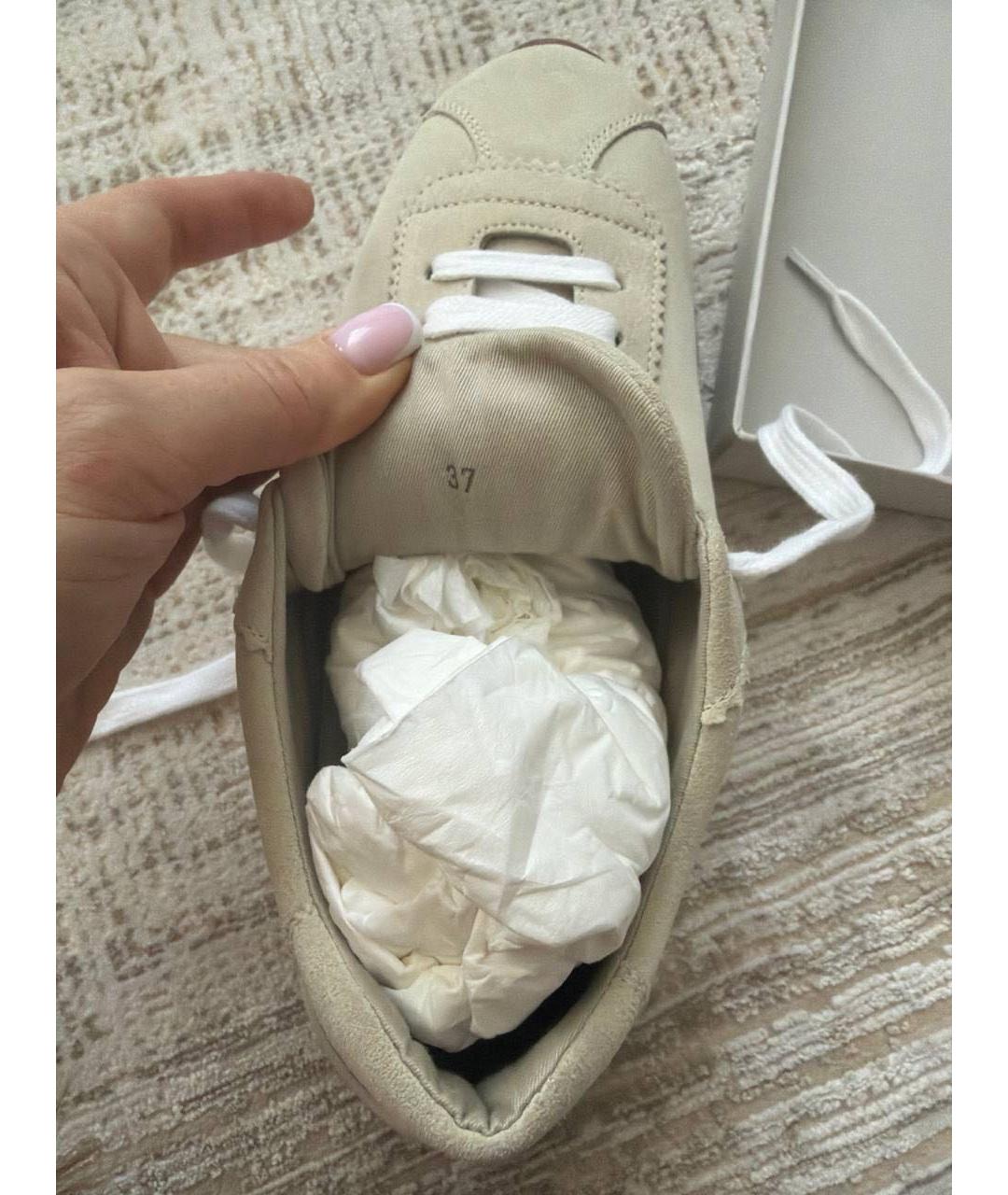 BRUNELLO CUCINELLI Бежевые замшевые кроссовки, фото 3