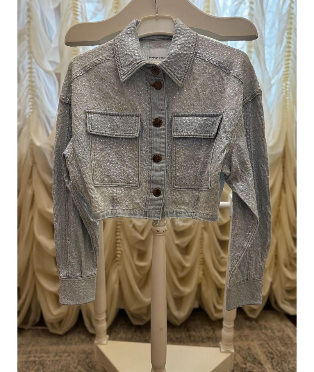 PINKO Голубая деним куртка, фото 5