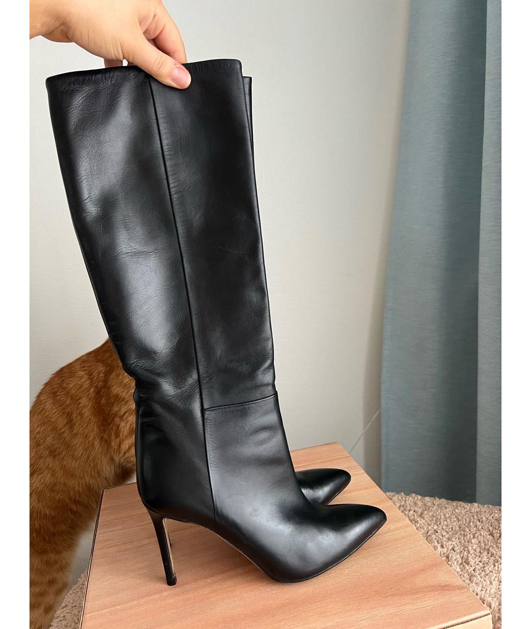 GUCCI Черные кожаные сапоги, фото 6