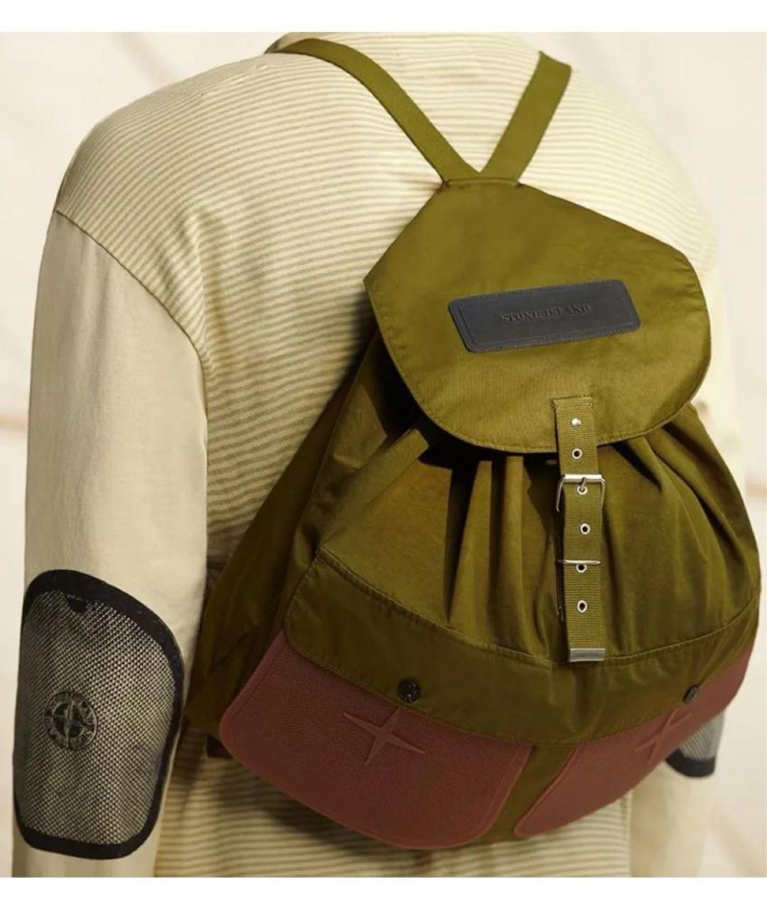 STONE ISLAND Хаки рюкзак, фото 6