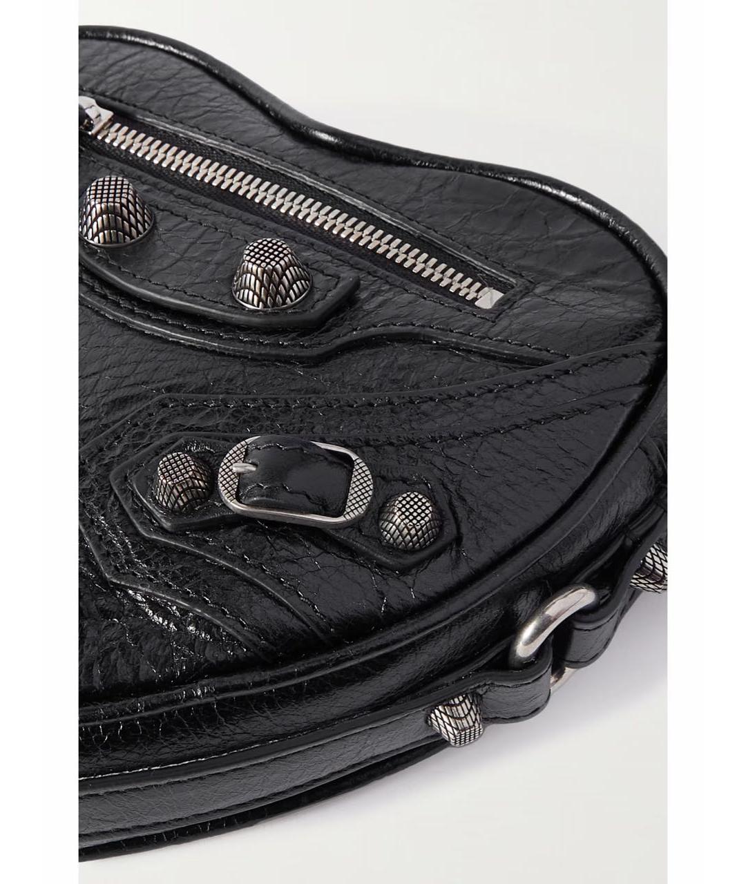 BALENCIAGA Черная кожаная сумка через плечо, фото 4
