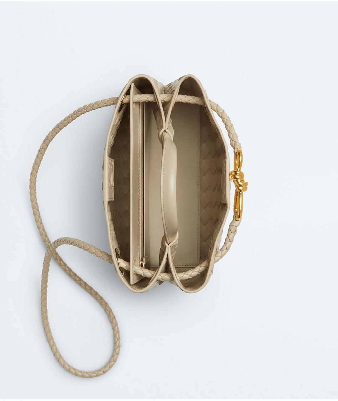 BOTTEGA VENETA Бежевая кожаная сумка через плечо, фото 2