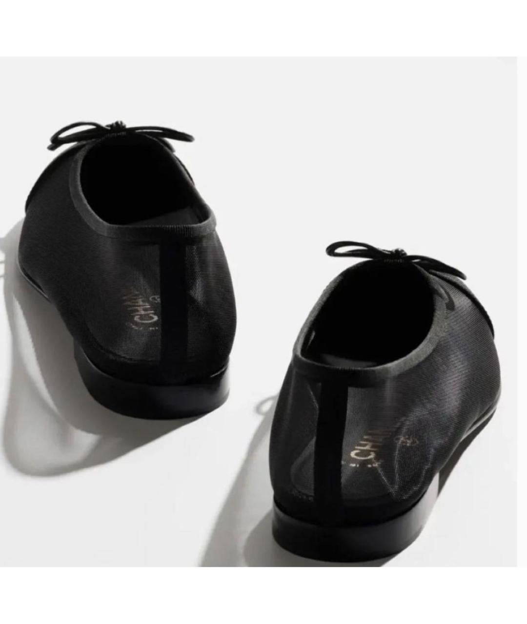 CHANEL Черные текстильные балетки, фото 4