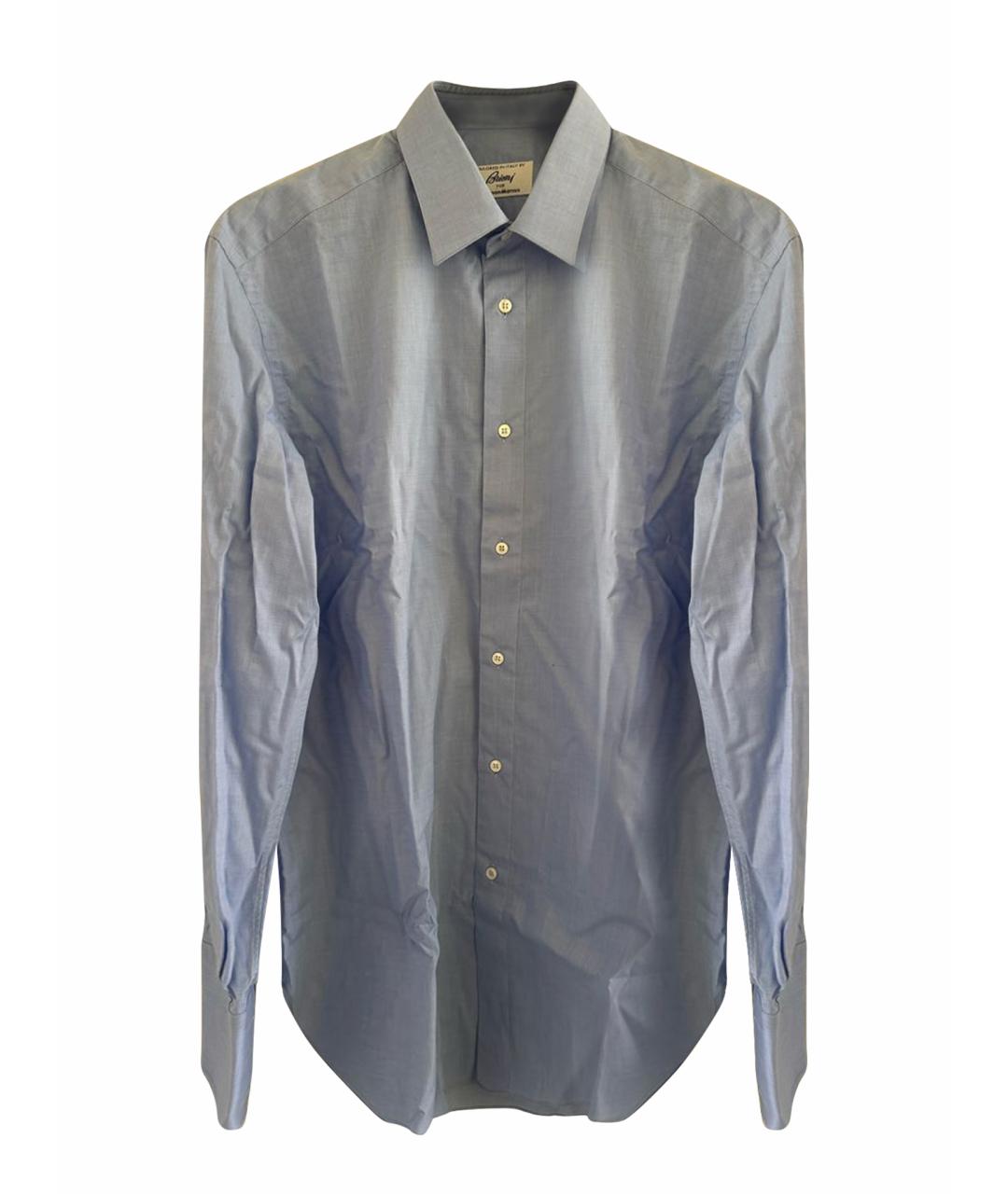 BRIONI Голубая хлопковая классическая рубашка, фото 1