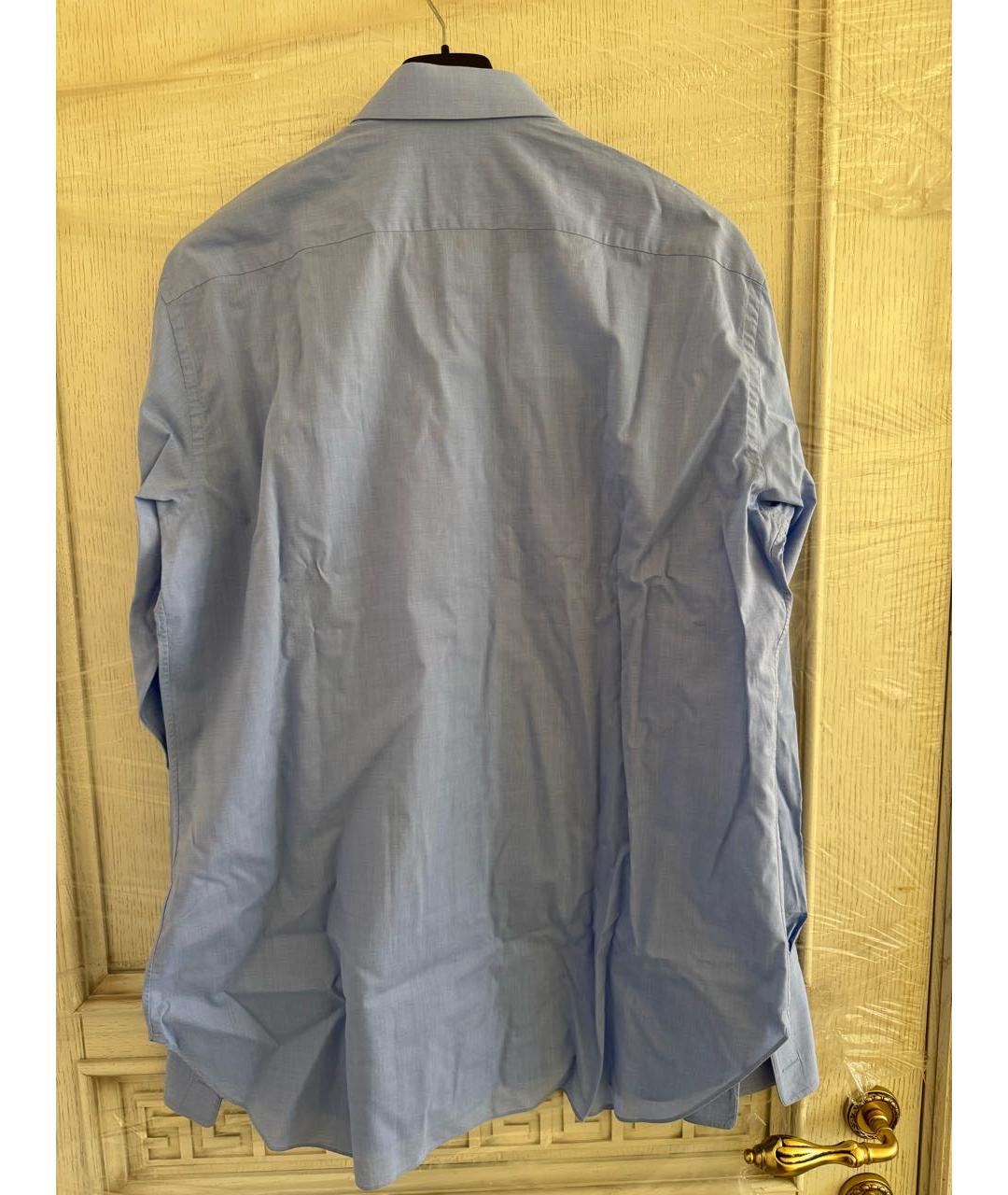 BRIONI Голубая хлопковая классическая рубашка, фото 2