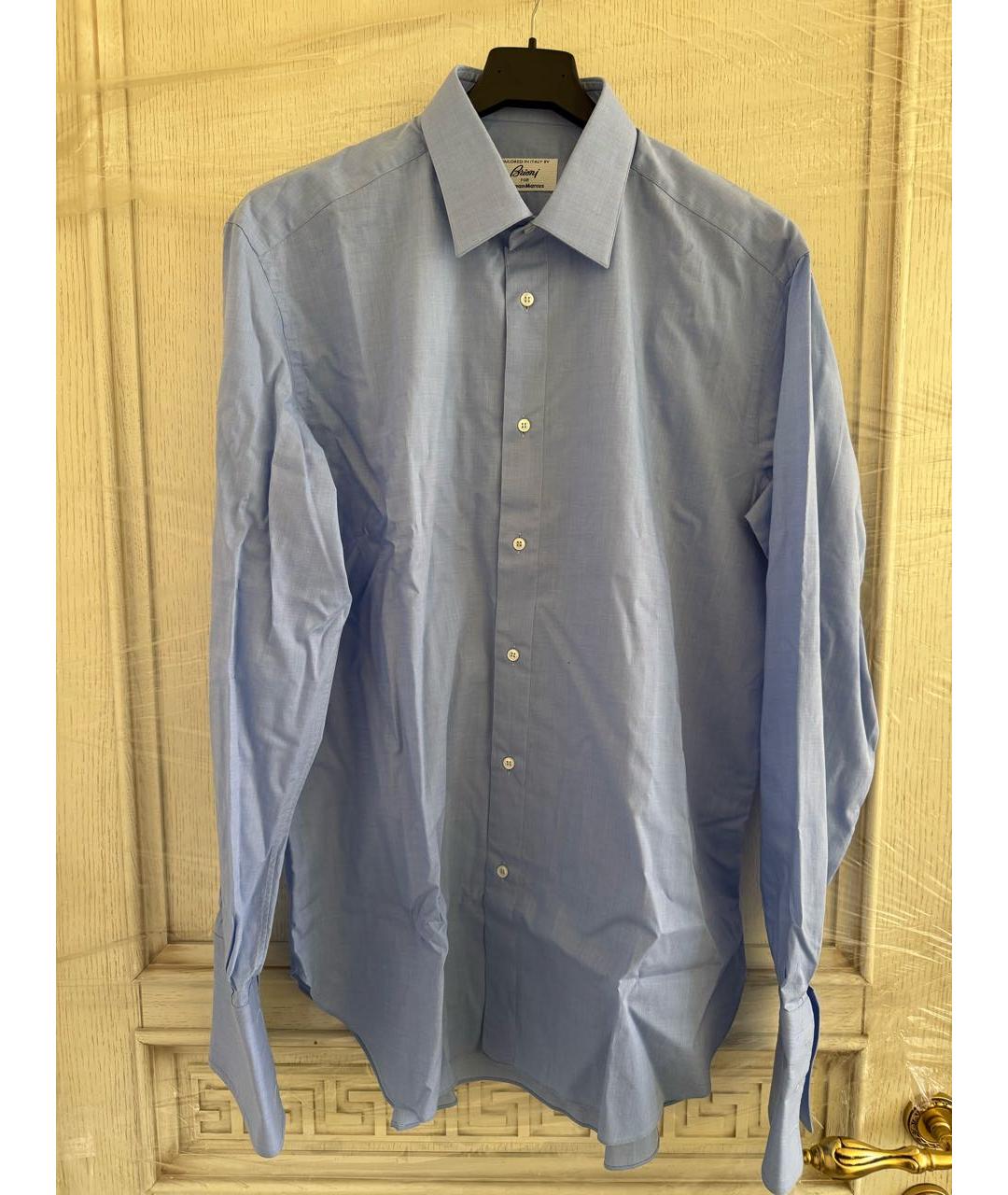 BRIONI Голубая хлопковая классическая рубашка, фото 6