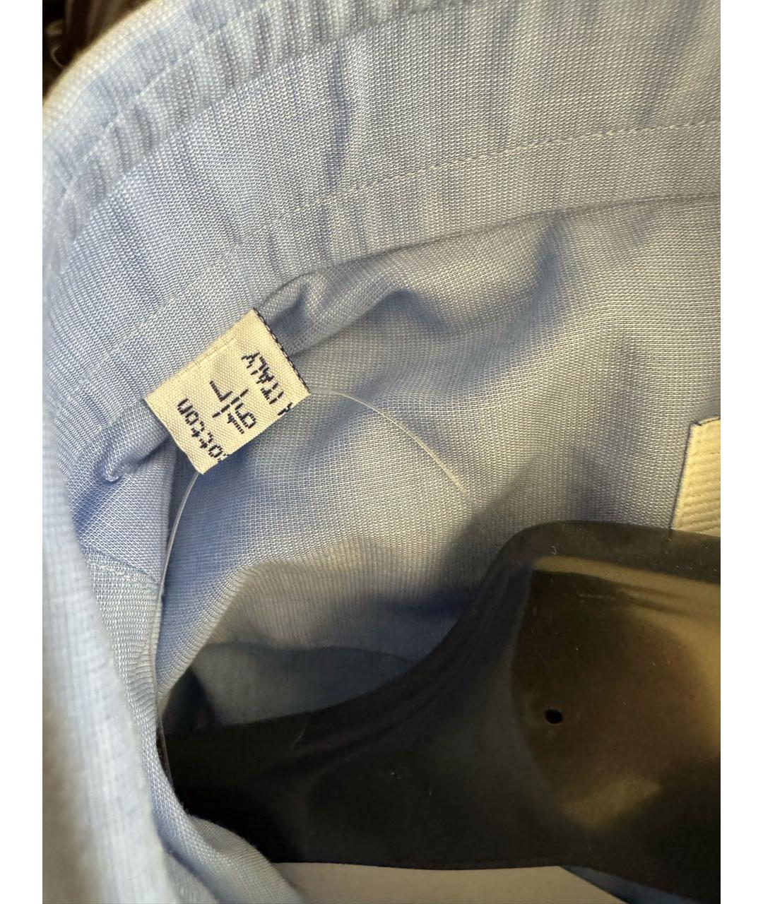 BRIONI Голубая хлопковая классическая рубашка, фото 5