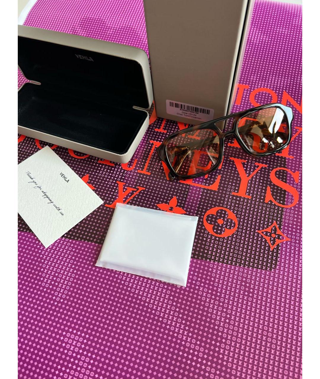 Vehla Коричневые солнцезащитные очки из рога буйвола, фото 5