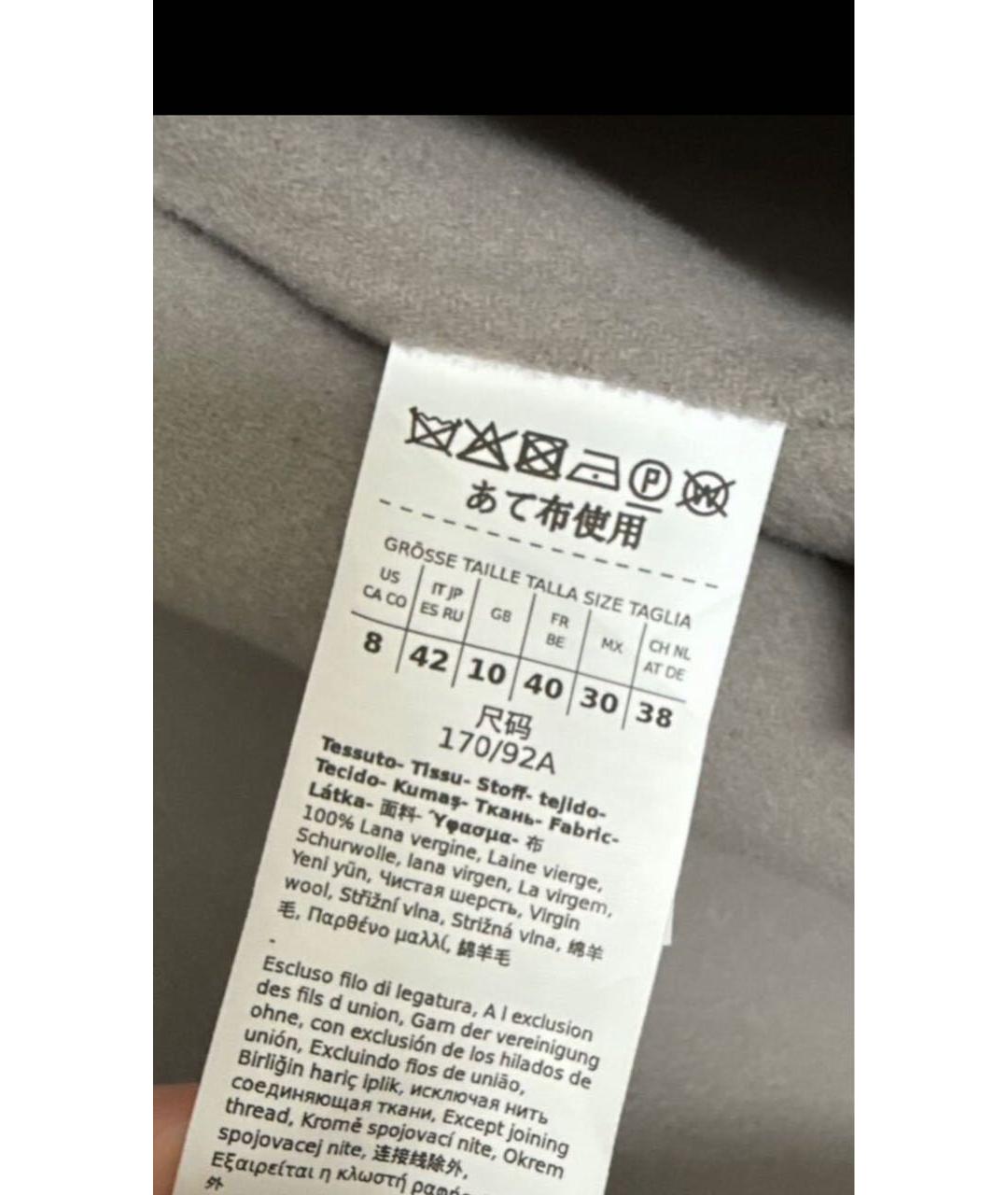 MAX MARA Серое шерстяное пальто, фото 4