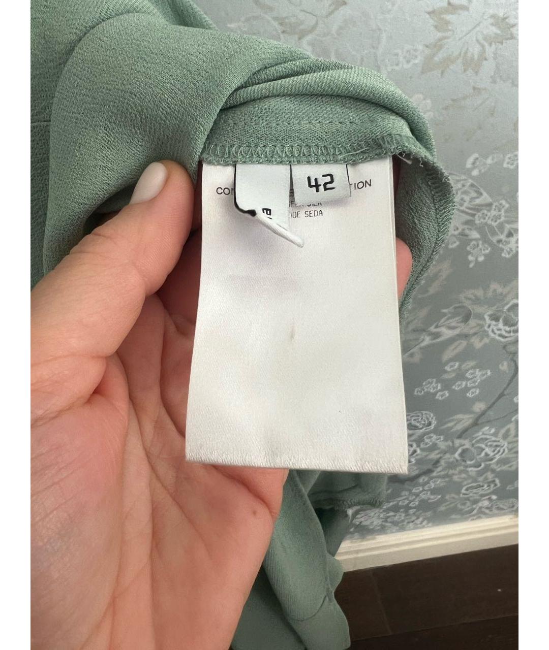 BALENCIAGA Бирюзовое шелковое повседневное платье, фото 3