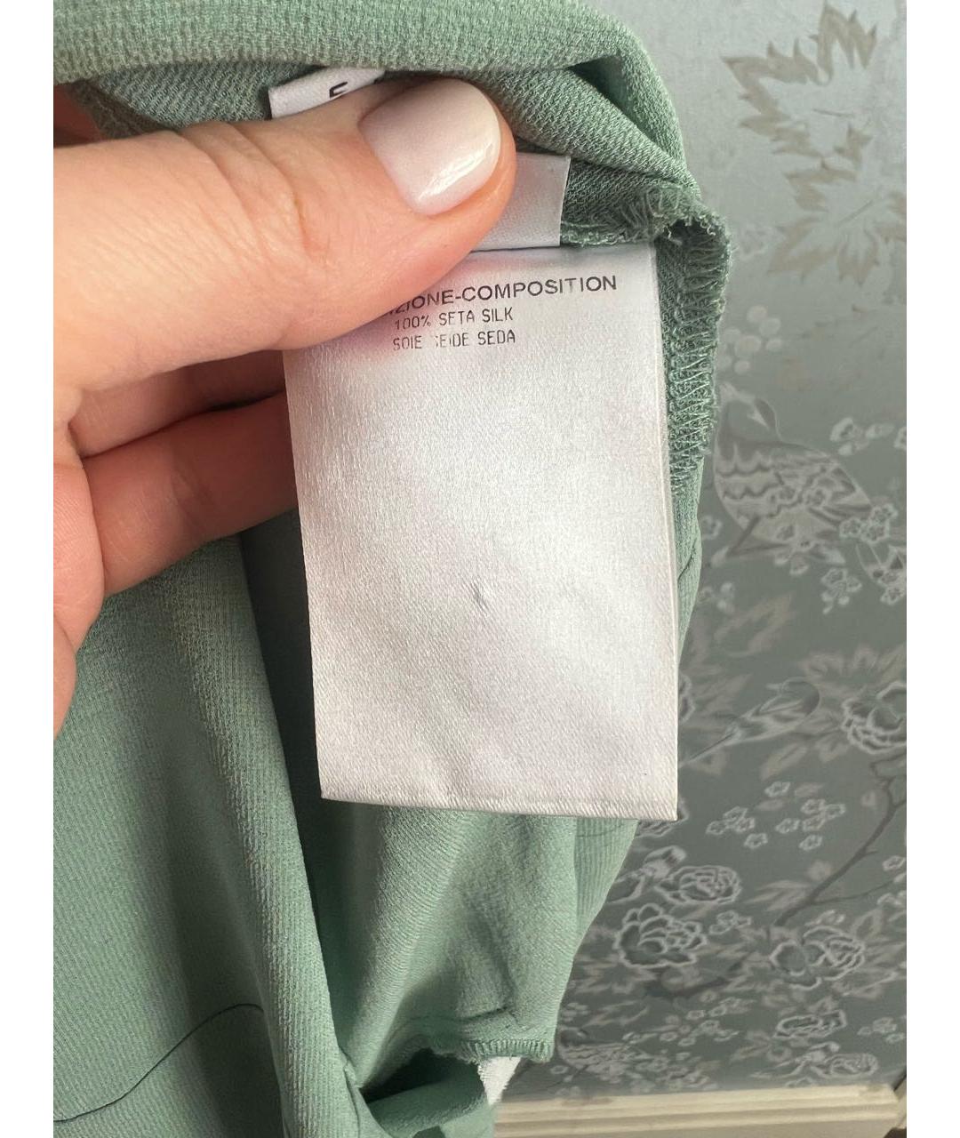 BALENCIAGA Бирюзовое шелковое повседневное платье, фото 5