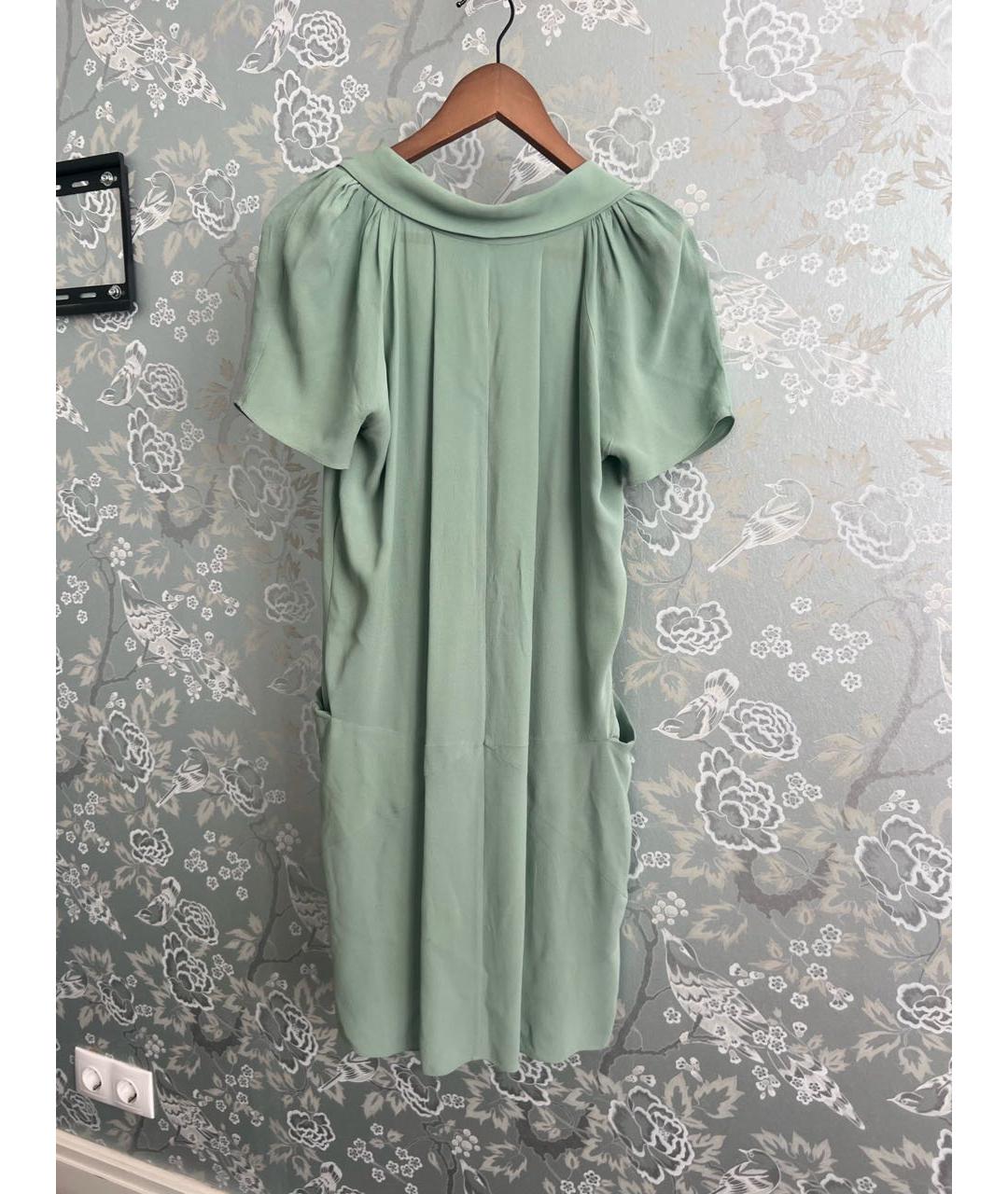 BALENCIAGA Бирюзовое шелковое повседневное платье, фото 2