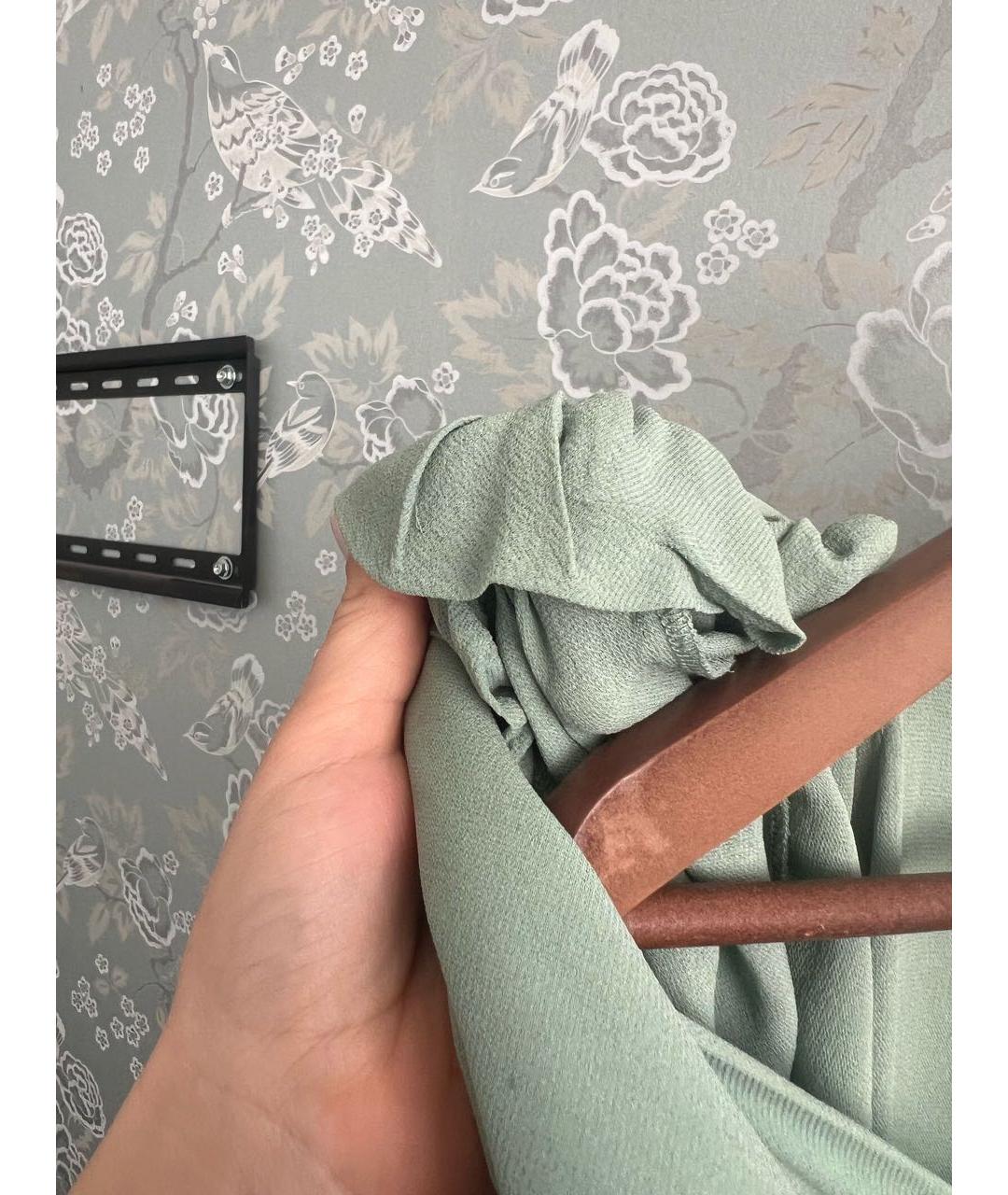 BALENCIAGA Бирюзовое шелковое повседневное платье, фото 4