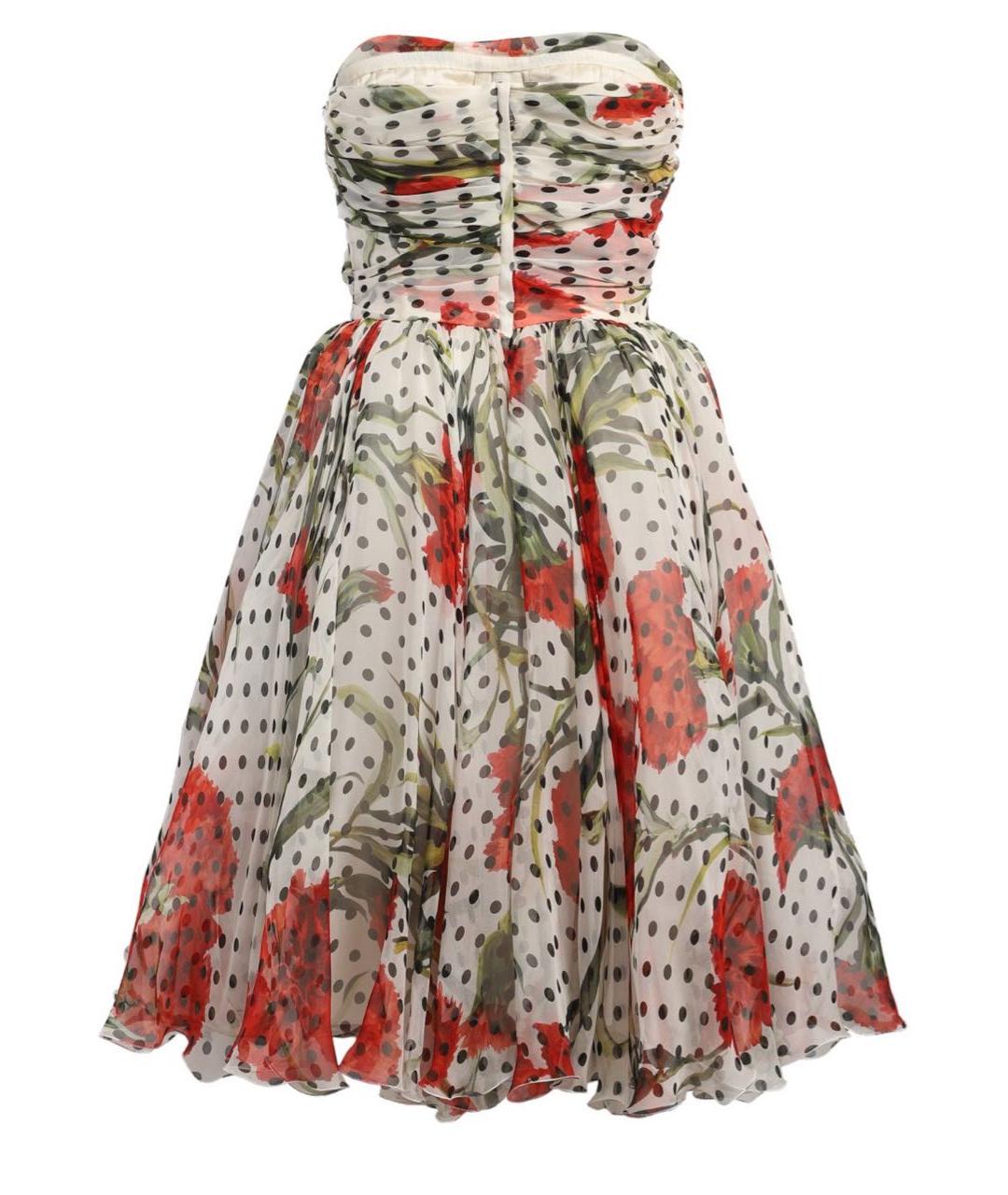 DOLCE&GABBANA Белое шифоновое коктейльное платье, фото 3