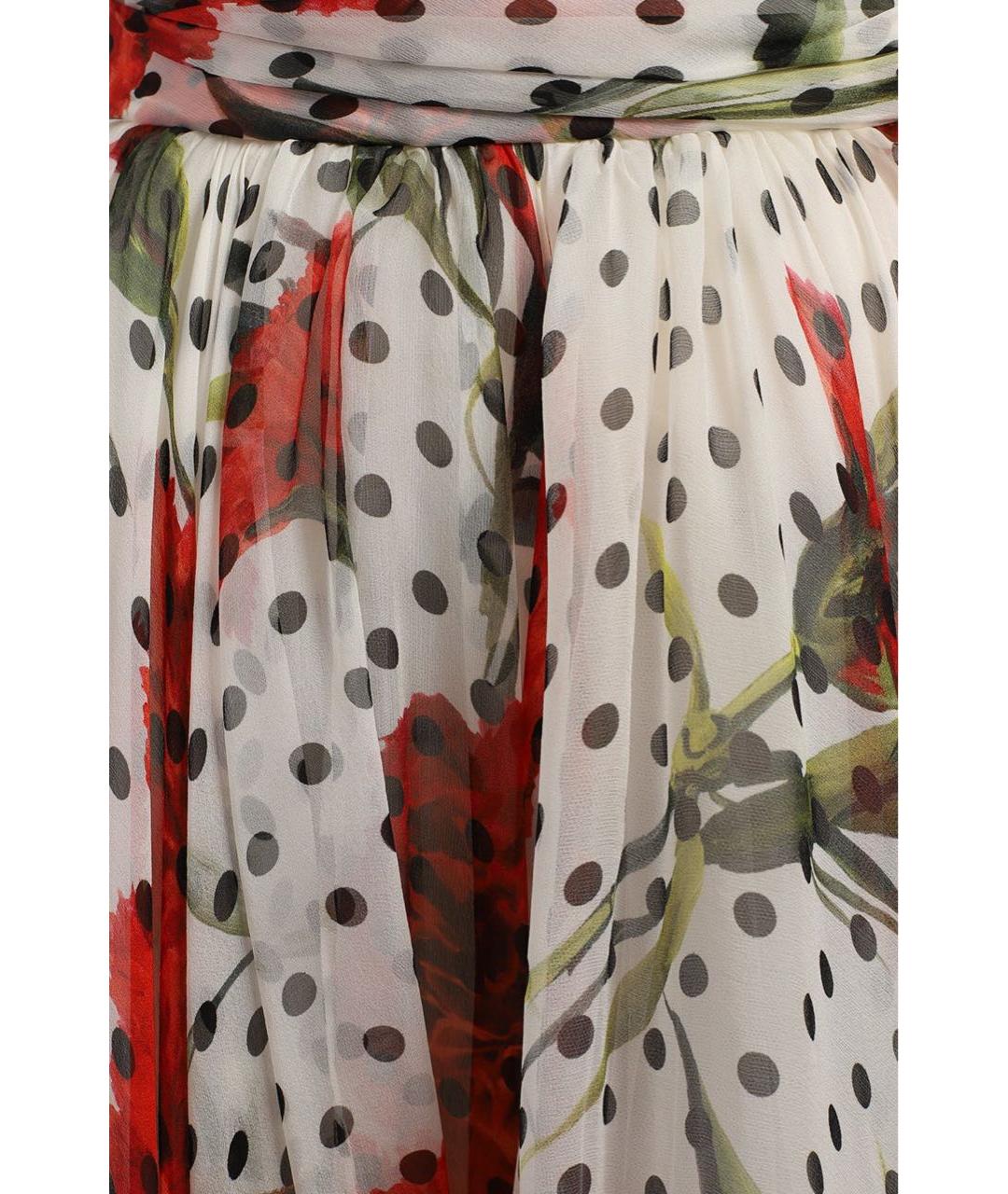 DOLCE&GABBANA Белое шифоновое коктейльное платье, фото 4