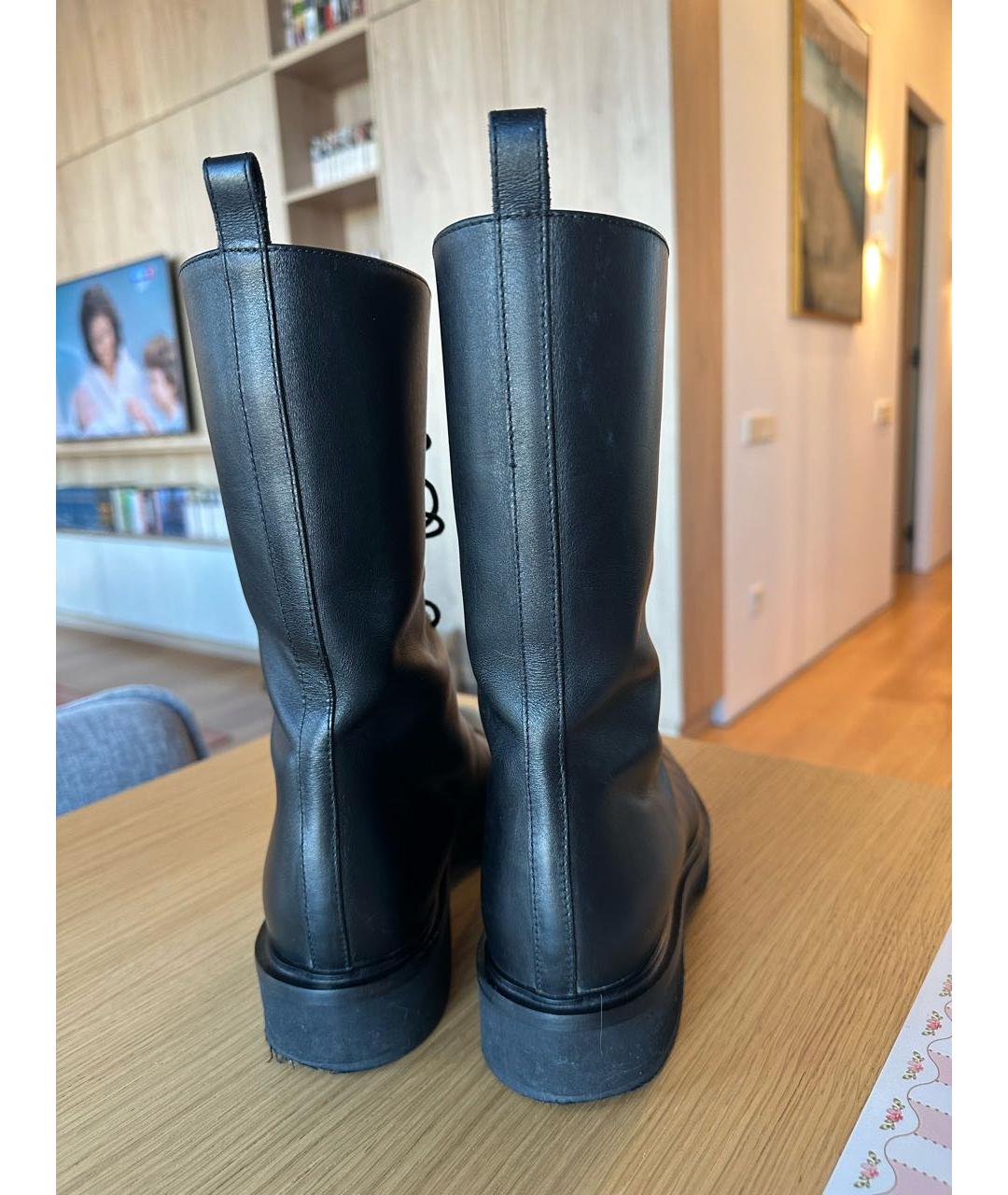 KHAITE Черные кожаные ботинки, фото 3