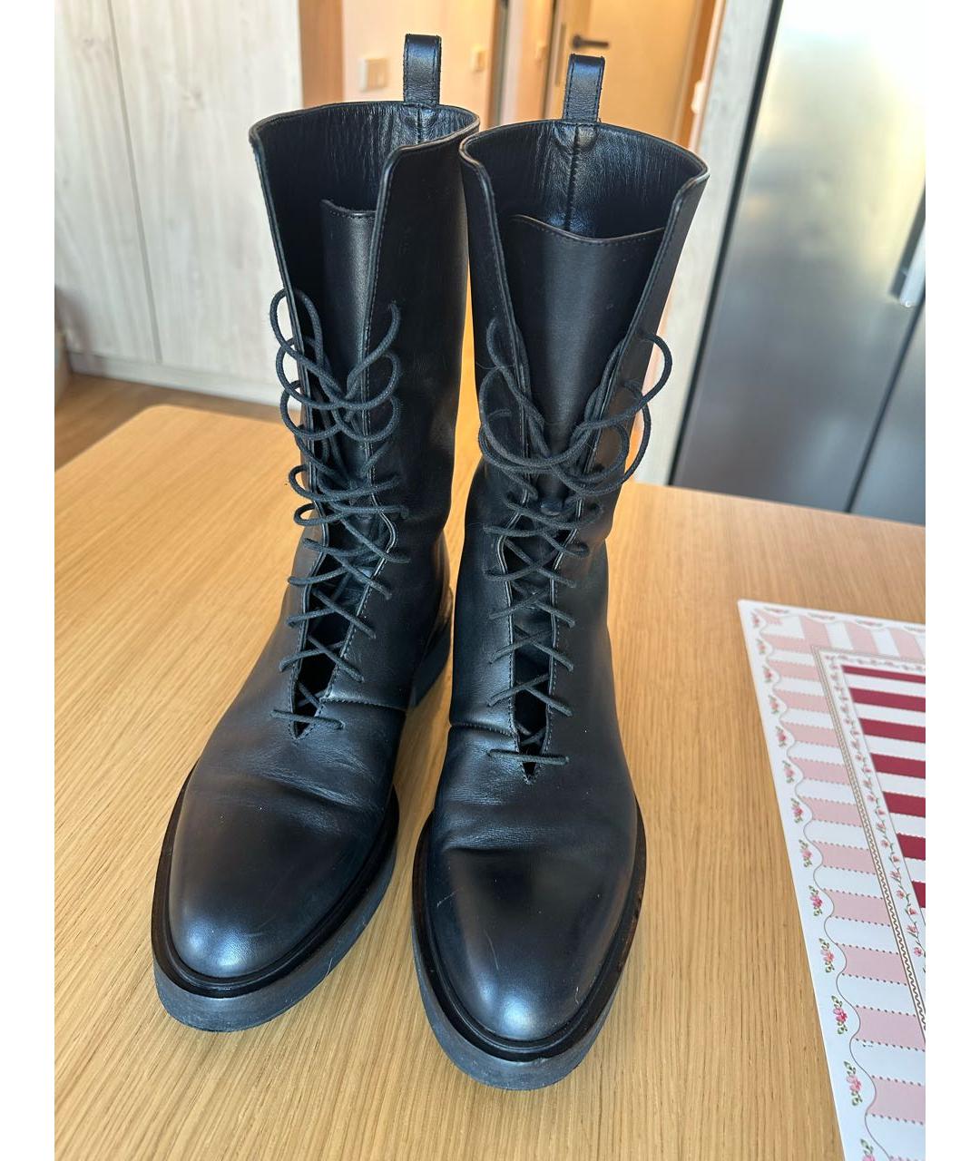 KHAITE Черные кожаные ботинки, фото 6