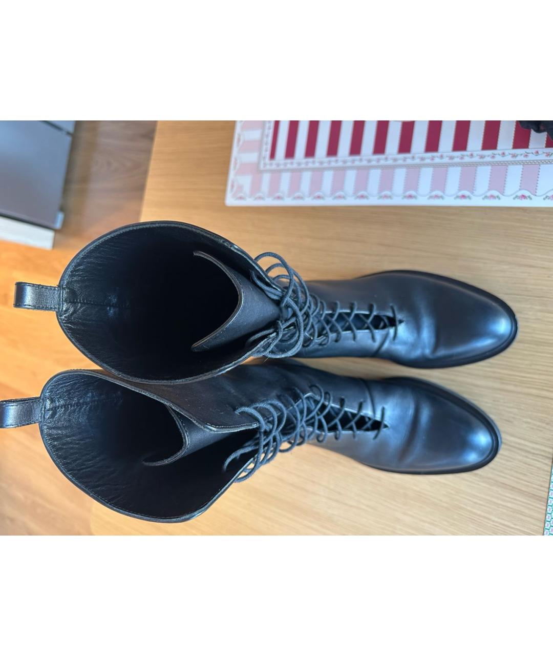 KHAITE Черные кожаные ботинки, фото 4