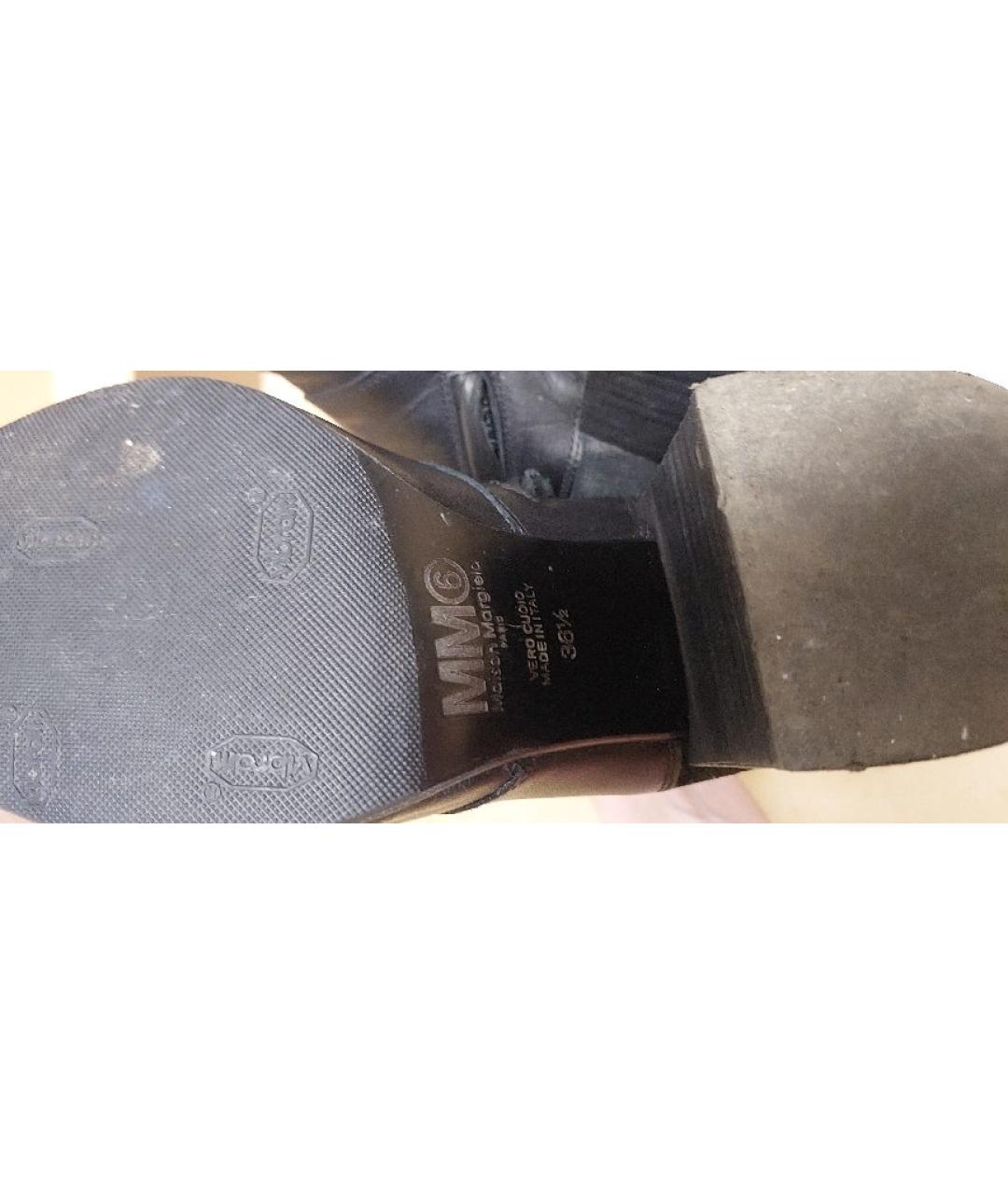 MM6 MAISON MARGIELA Черные кожаные полусапоги, фото 9