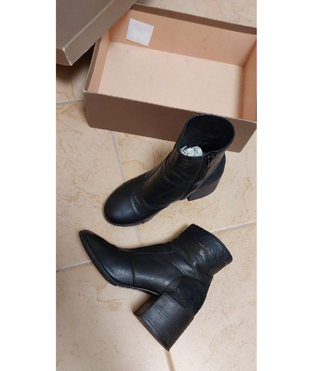 MM6 MAISON MARGIELA Черные кожаные полусапоги, фото 10