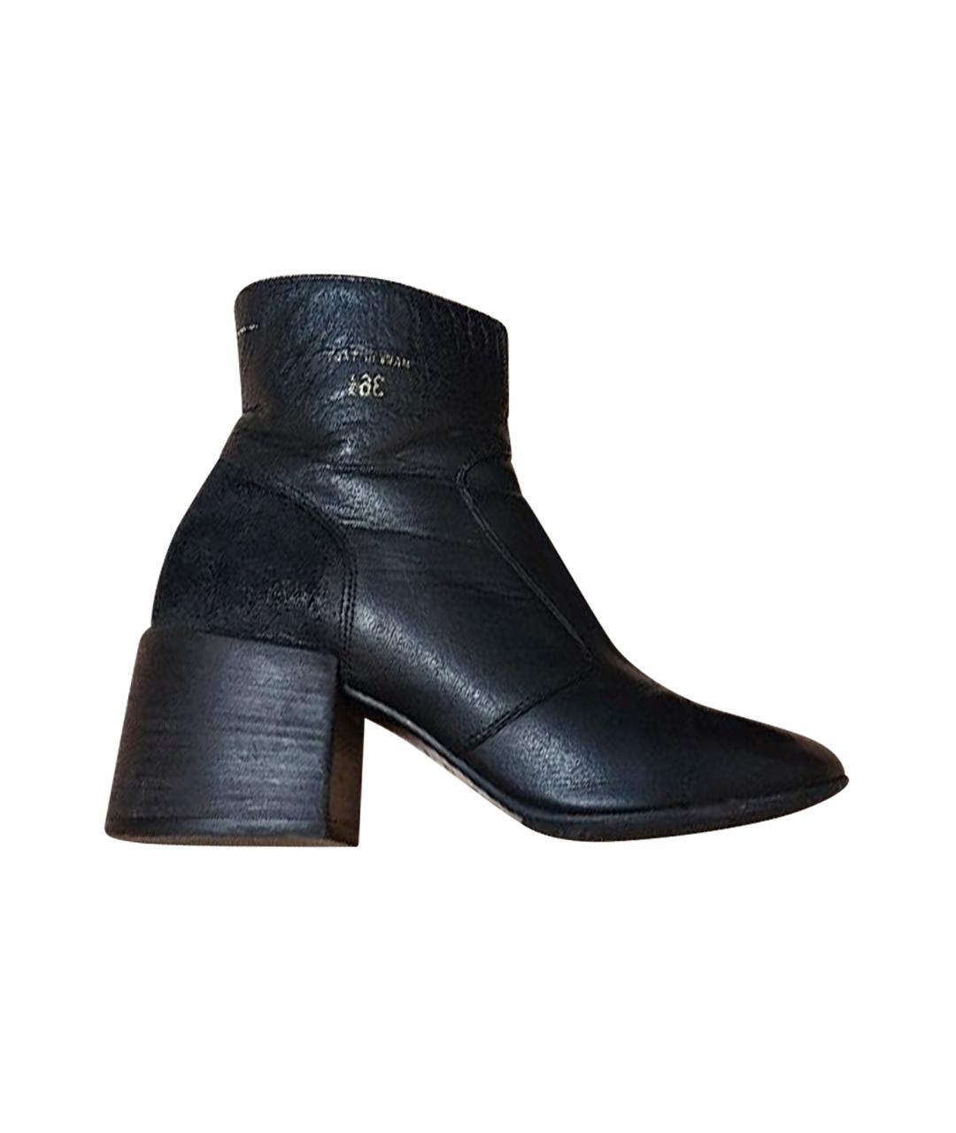 MM6 MAISON MARGIELA Черные кожаные полусапоги, фото 1