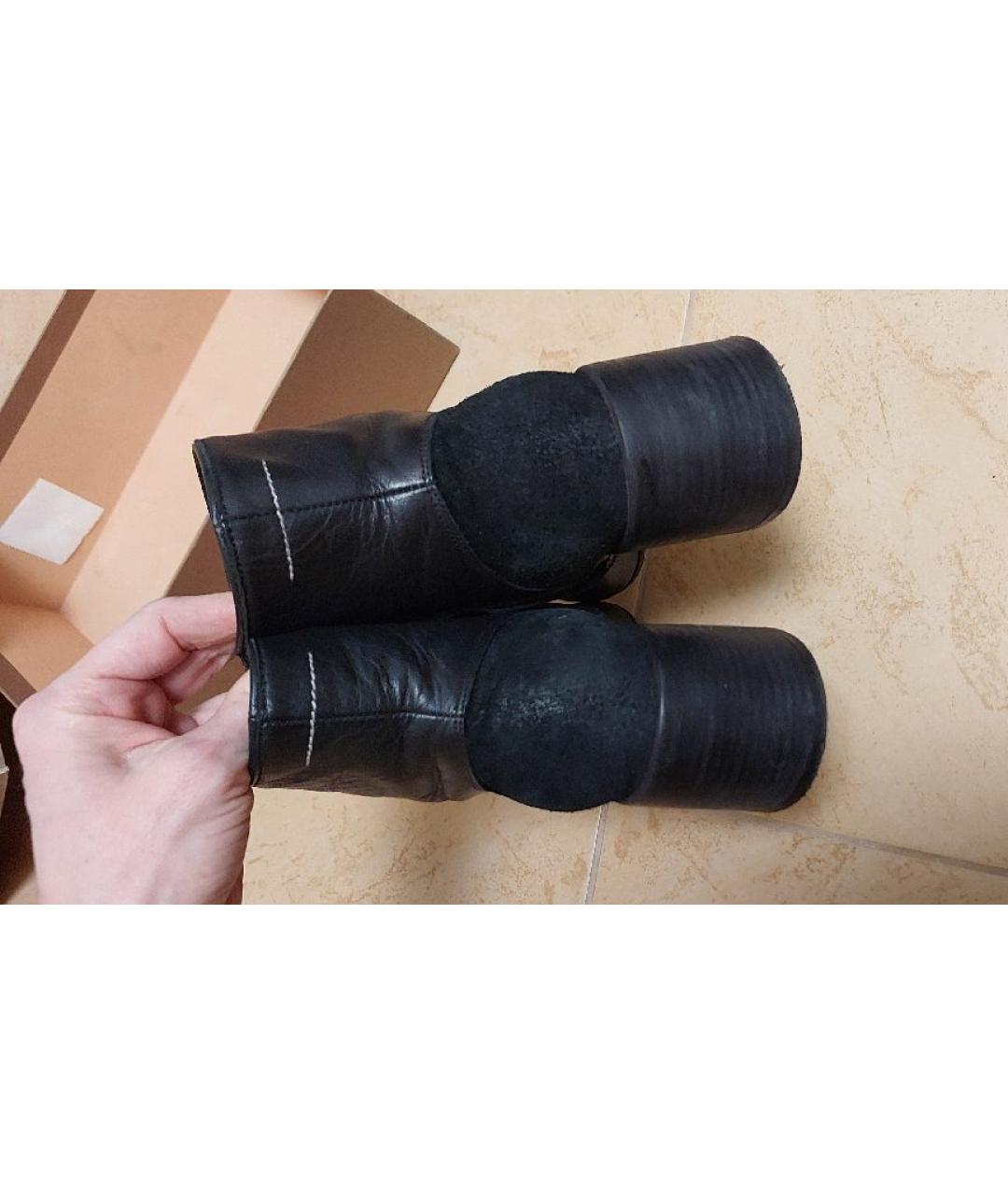 MM6 MAISON MARGIELA Черные кожаные полусапоги, фото 4