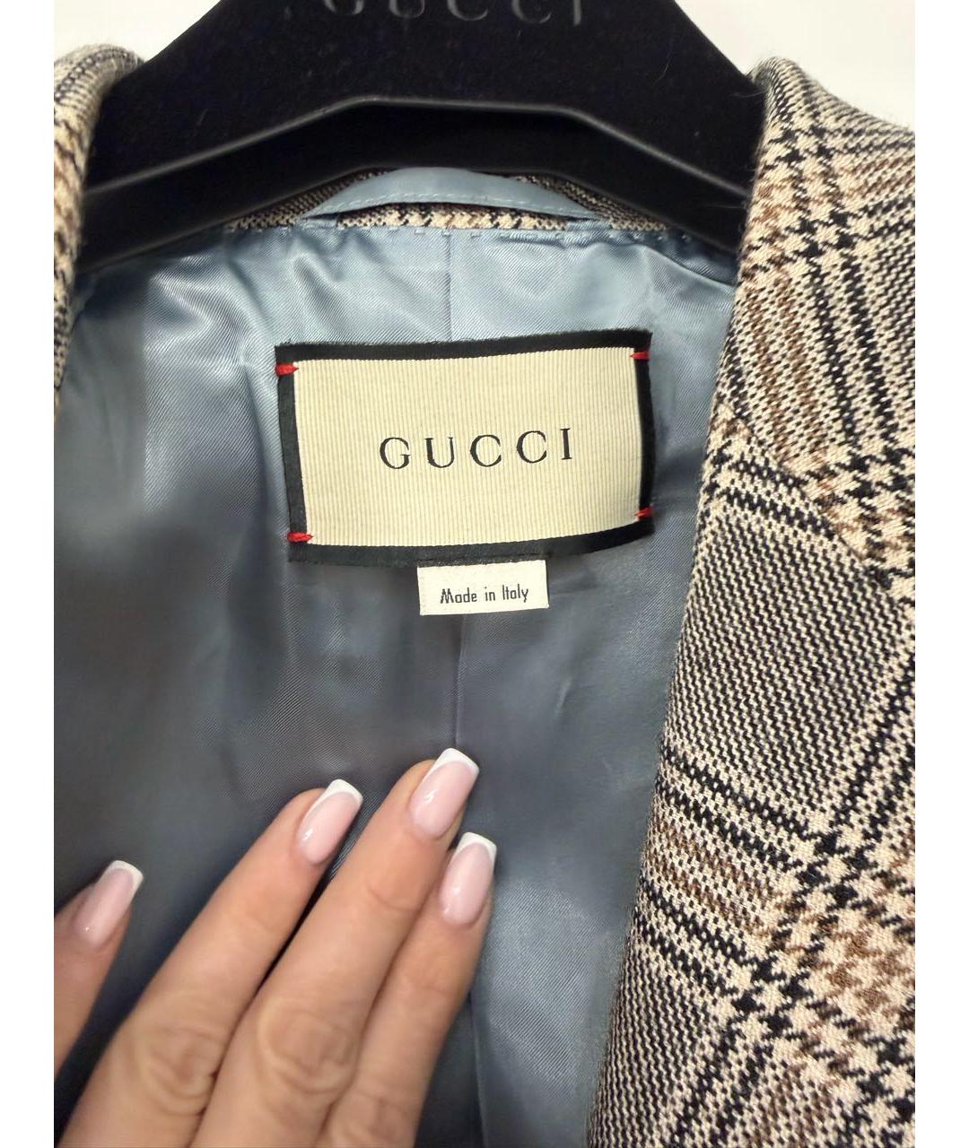 GUCCI Серый шерстяной жакет/пиджак, фото 3