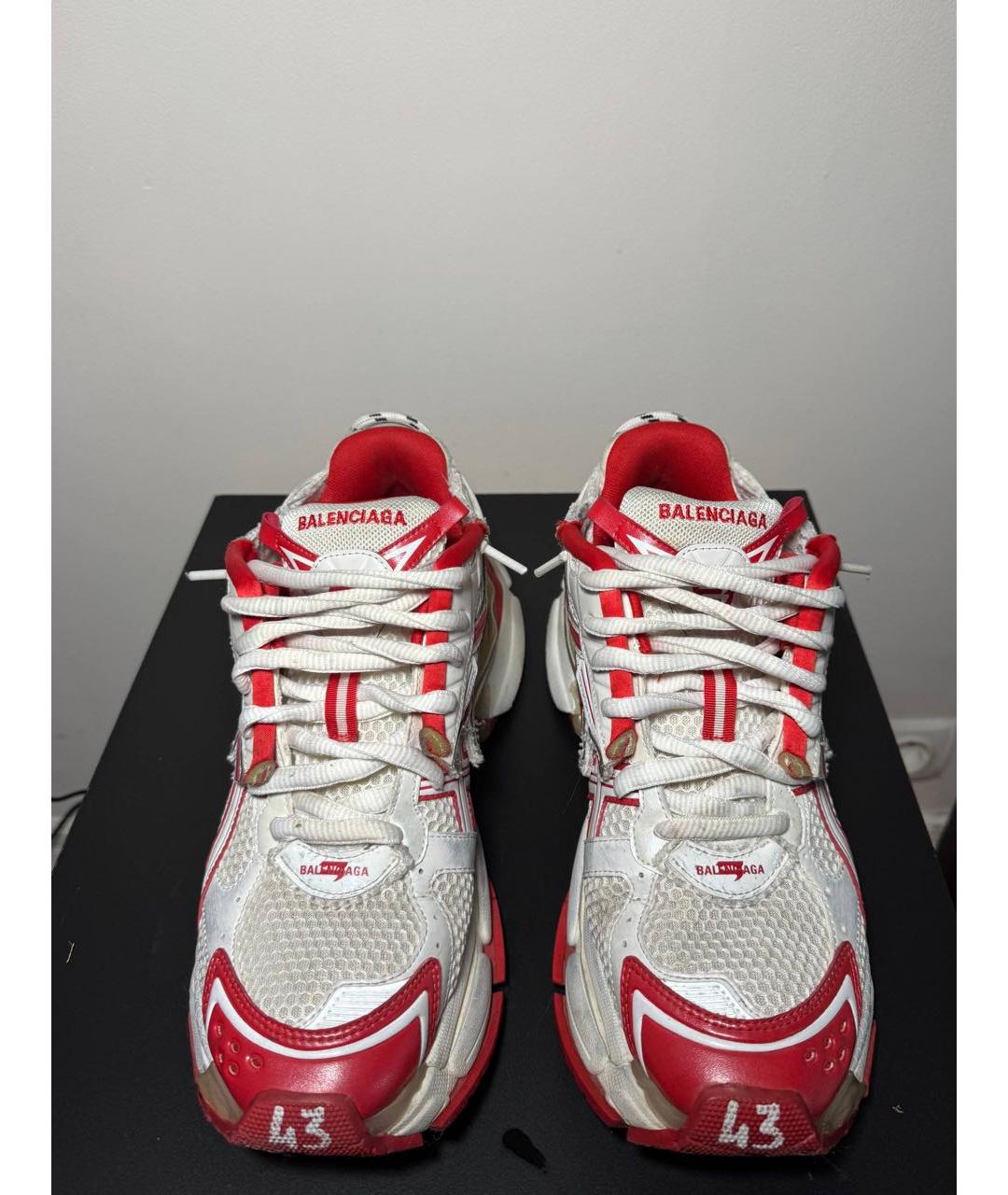 BALENCIAGA Красные текстильные высокие кроссовки / кеды, фото 2