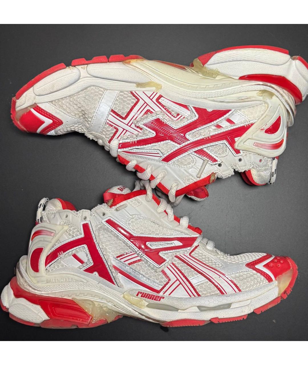 BALENCIAGA Красные текстильные высокие кроссовки / кеды, фото 3