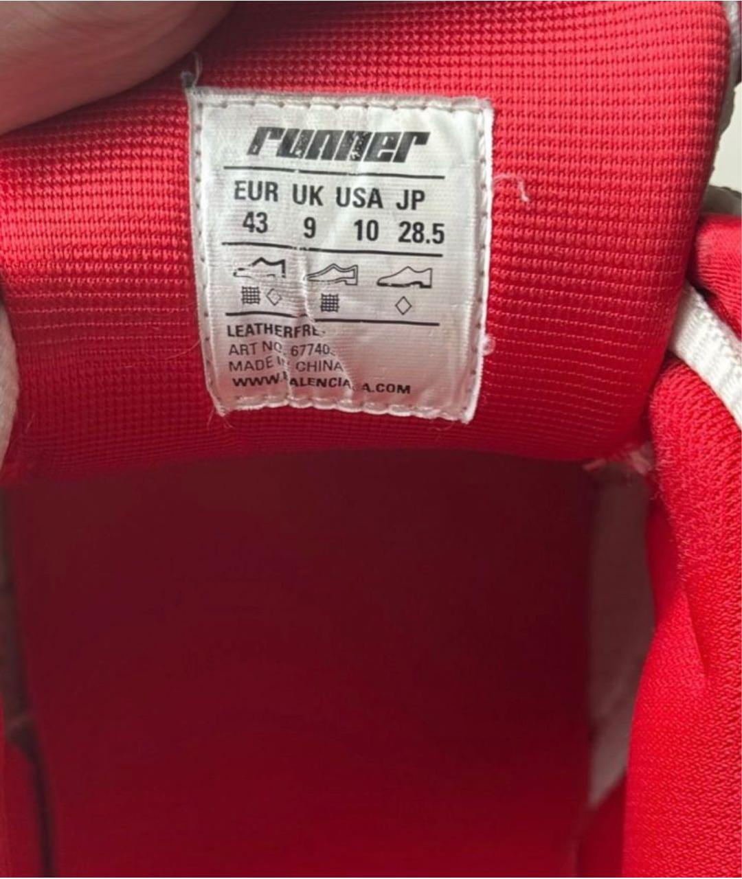 BALENCIAGA Красные текстильные высокие кроссовки / кеды, фото 5