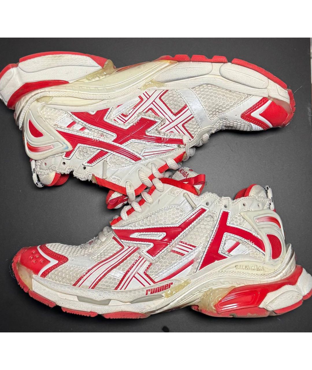 BALENCIAGA Красные текстильные высокие кроссовки / кеды, фото 4