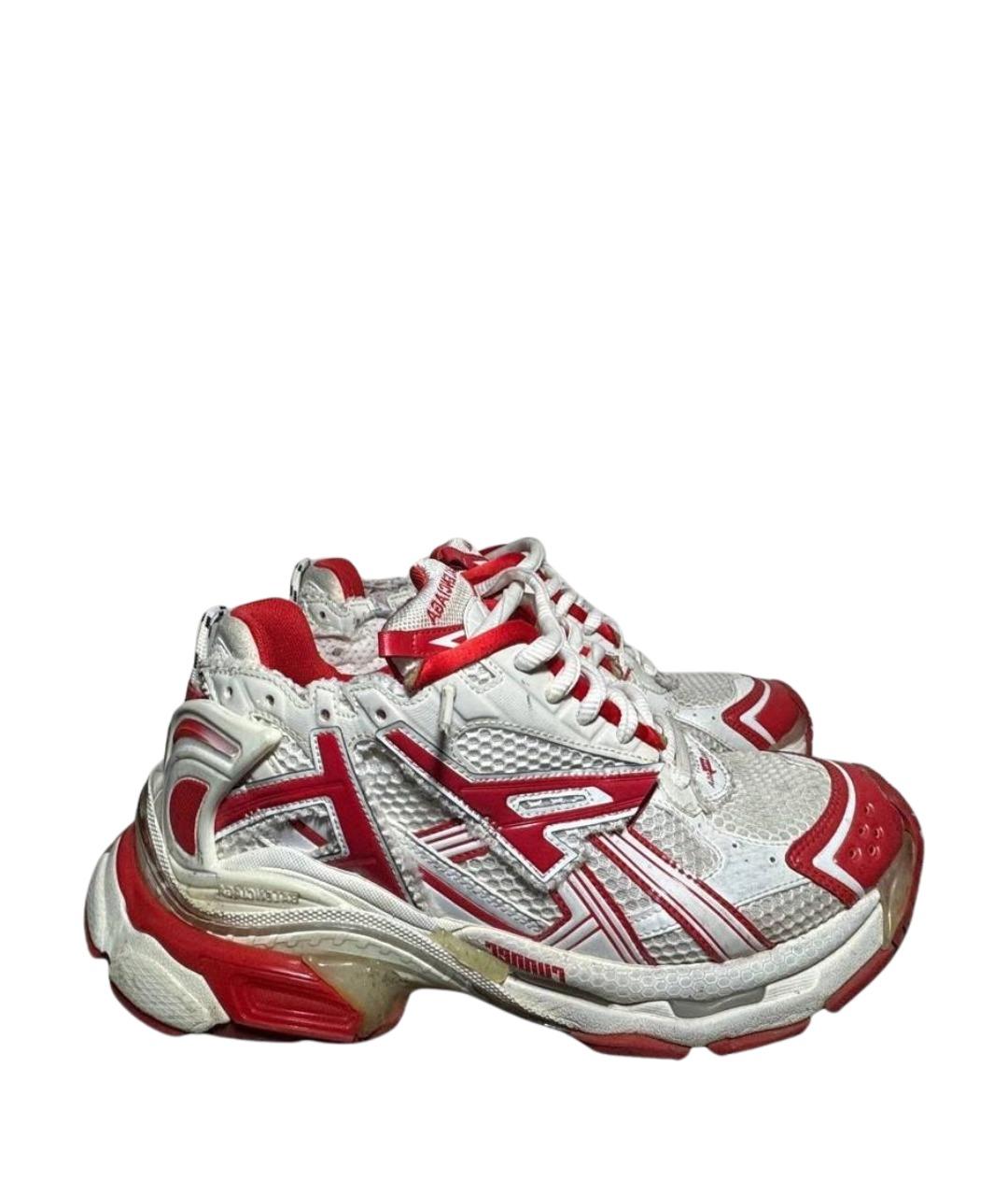 BALENCIAGA Красные текстильные высокие кроссовки / кеды, фото 1