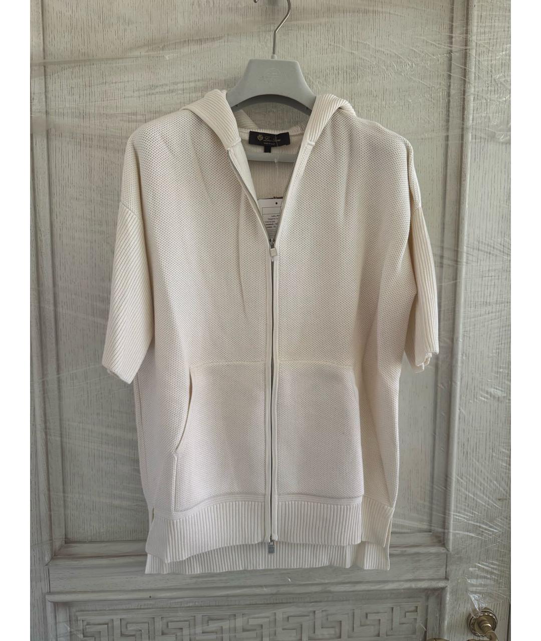 LORO PIANA Белый шелковый кардиган, фото 7