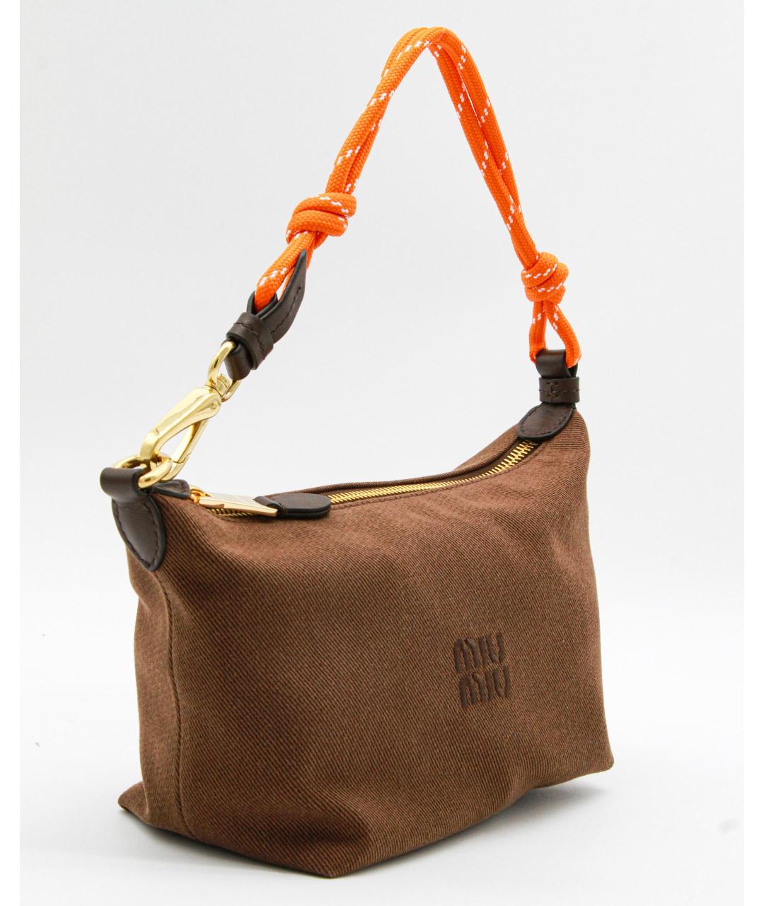 MIU MIU Коричневая тканевая сумка через плечо, фото 2