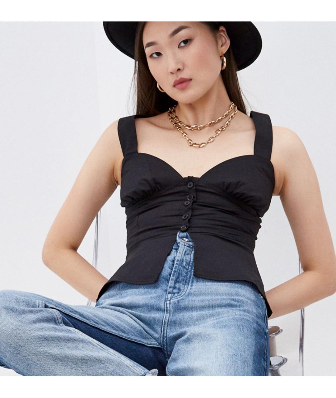 PINKO Черная хлопковая майка, фото 5