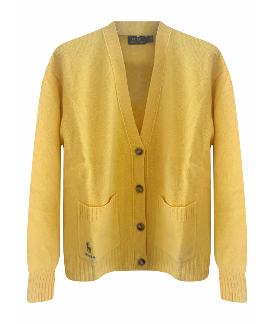 POLO RALPH LAUREN Желтый шерстяной кардиган, фото 1