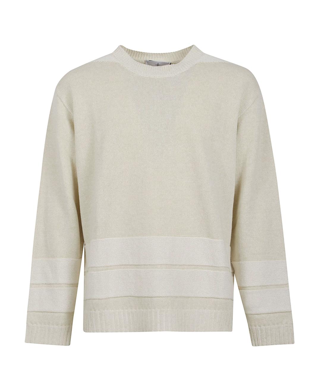 STONE ISLAND Бежевый хлопковый джемпер / свитер, фото 1