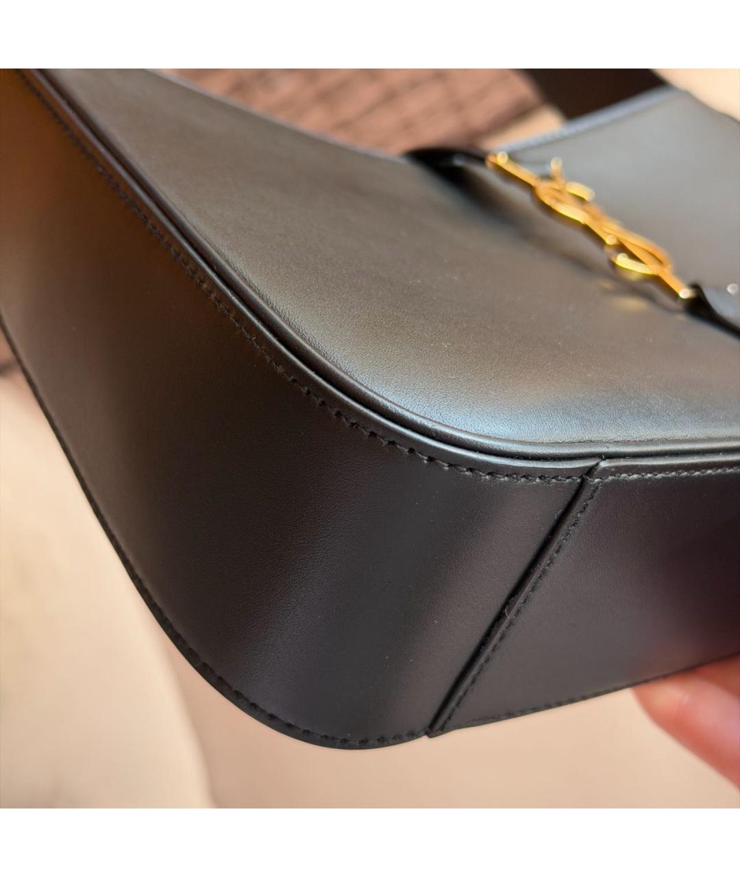 SAINT LAURENT Черная кожаная сумка через плечо, фото 6