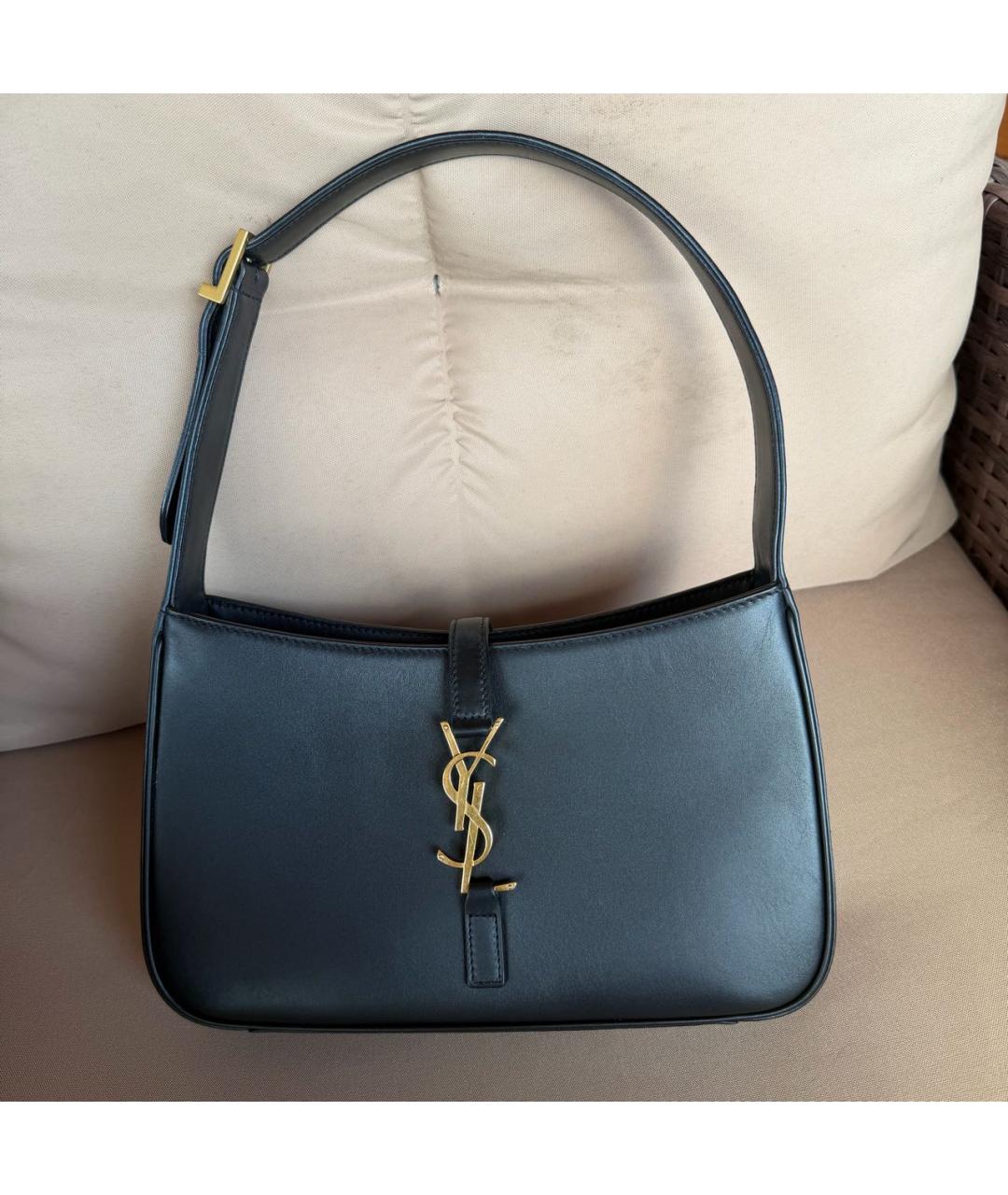 SAINT LAURENT Черная кожаная сумка через плечо, фото 2