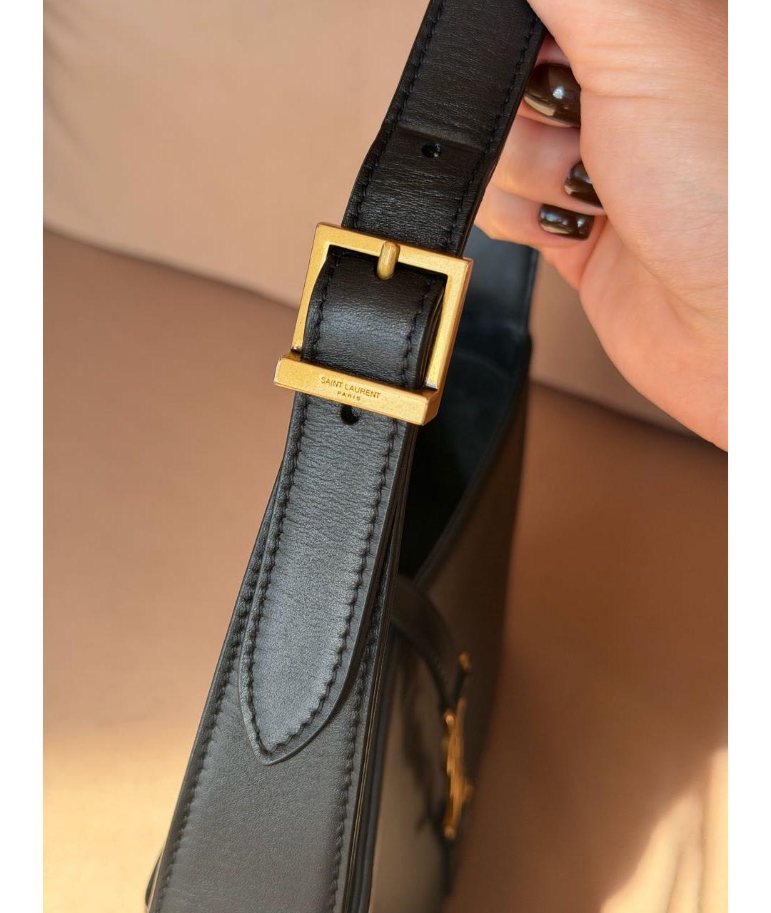 SAINT LAURENT Черная кожаная сумка через плечо, фото 4