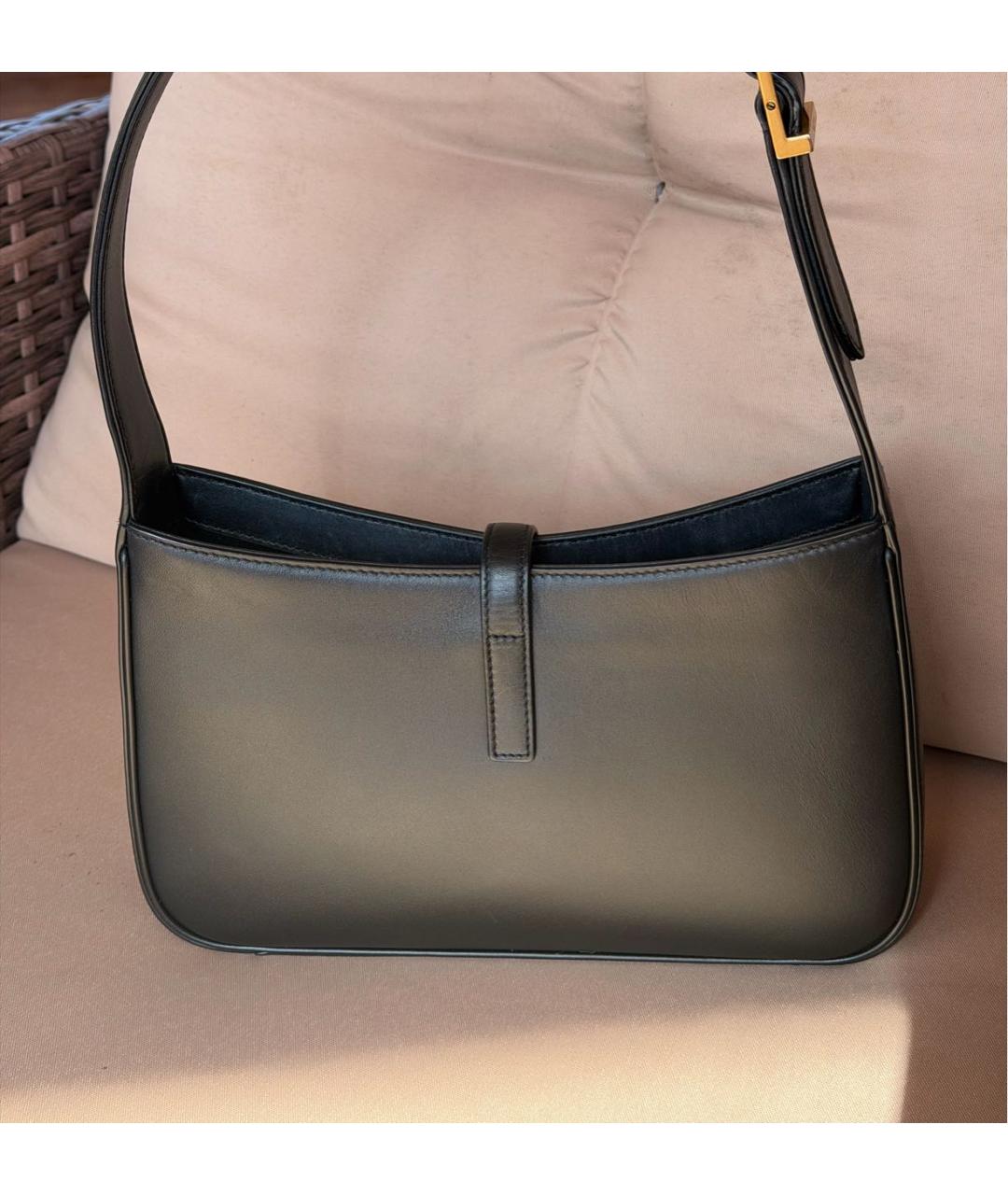 SAINT LAURENT Черная кожаная сумка через плечо, фото 3