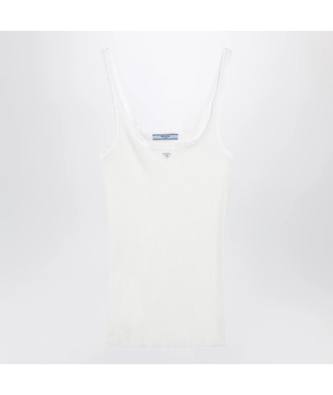 PRADA Белая хлопковая майка, фото 3