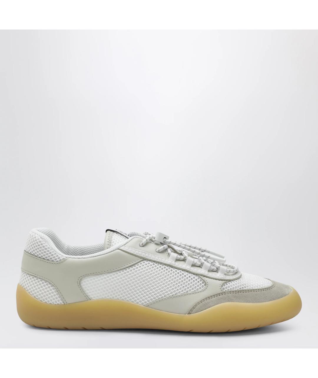 PRADA Белые текстильные кроссовки, фото 3