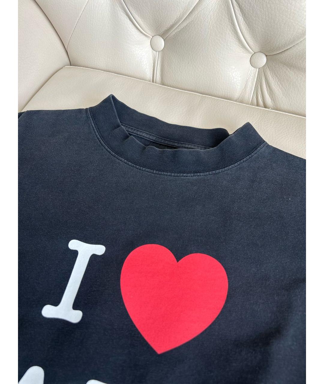 BALENCIAGA Черная хлопковая футболка, фото 7