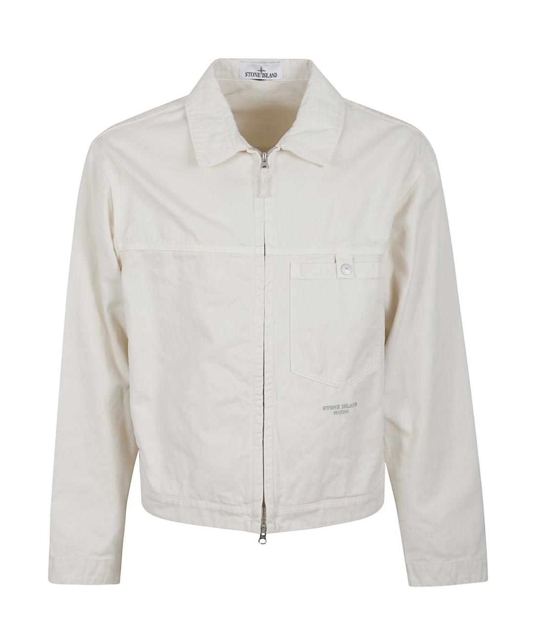 STONE ISLAND Белая хлопковая куртка, фото 1