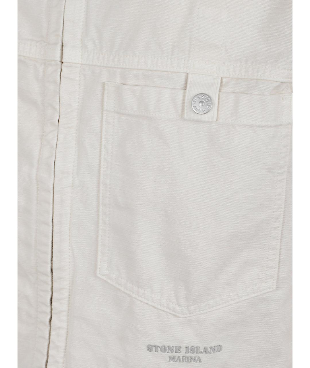 STONE ISLAND Белая хлопковая куртка, фото 2