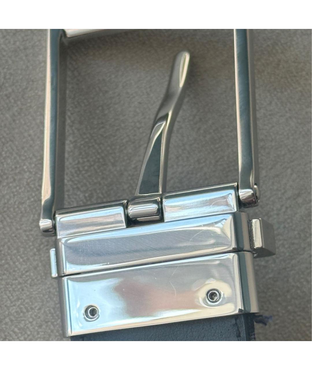 BURBERRY Темно-синий кожаный ремень, фото 7