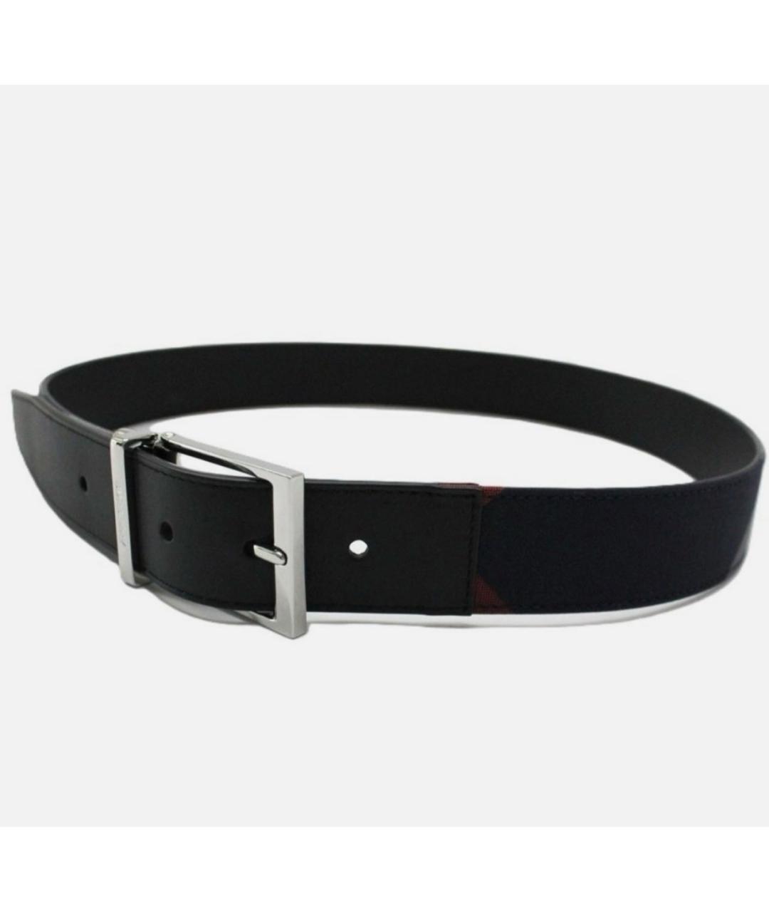 BURBERRY Темно-синий кожаный ремень, фото 2