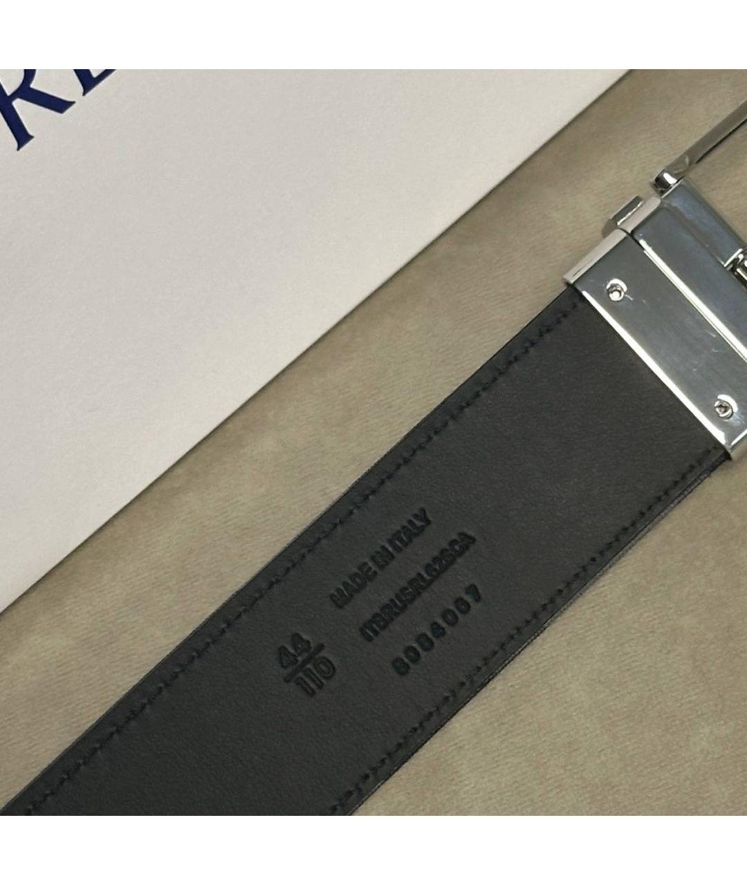 BURBERRY Темно-синий кожаный ремень, фото 6