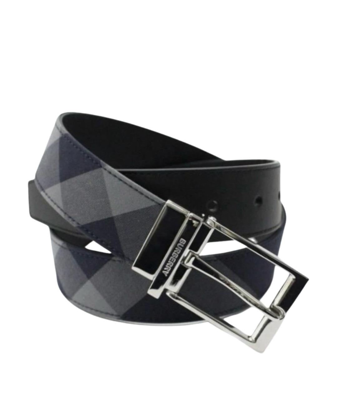 BURBERRY Темно-синий кожаный ремень, фото 1